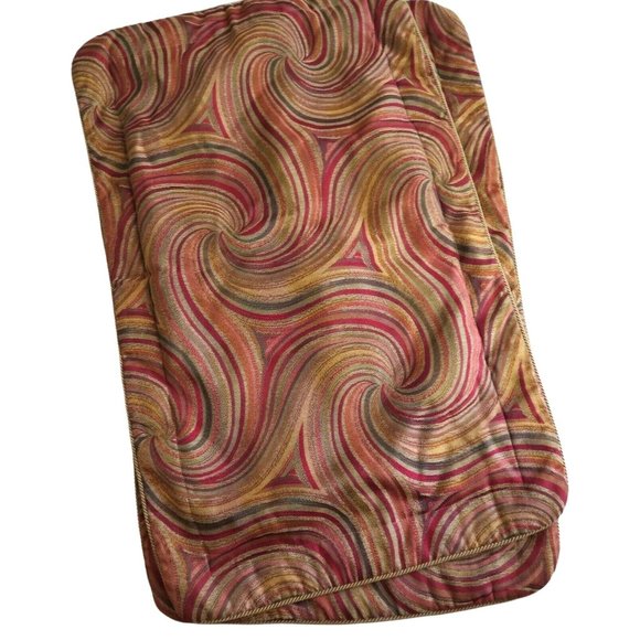 2 Vintage Thomasville King Pillow Shams Swirl Tapestry Mid Century Modern USA